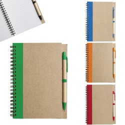 Bloc notes A5 en carton recyclé avec stylo, personnalisable – Tilo Martinique